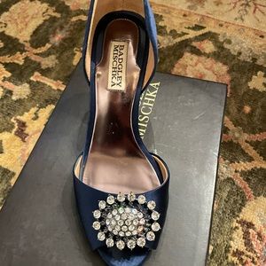 Badgley Mischa Navy Satin Heels